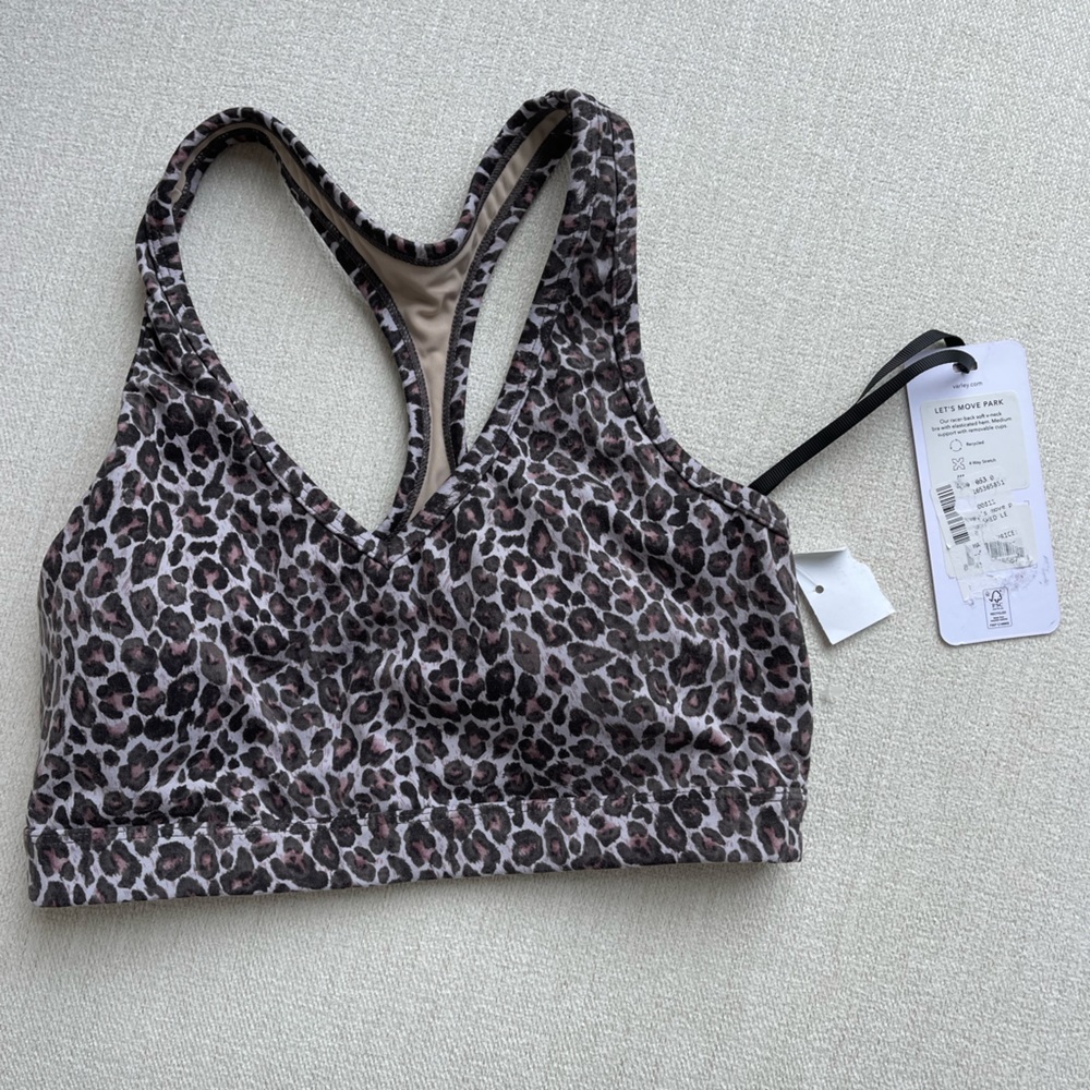 Varley Leopard Print Let’s Move Park Sport Bra